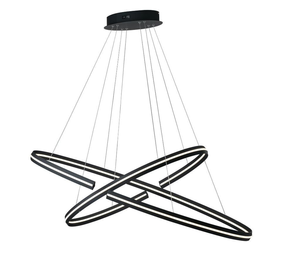 Sospensione LED in alluminio nero e diffusore in silicone 88W 11000LM 3000-4000°k CLARKE-S120 Sospensione LED in alluminio nero e diffusore in silicone 88W 11000LM 3000-4000°k CLARKE-S120